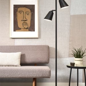 Lampadar, Lampa de podea cu doua spoturi directionabile Bremen negru 200747 universul-luminii.ro