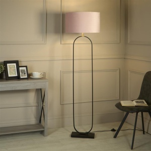 Lampadar/Lampa de podea decorativa Modish negru/roz - Img 2