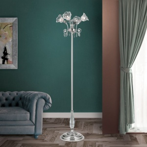 Lampadar, Lampa de podea design clasic LA BOHEME, argintiu antic - Img 8