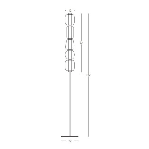 Lampadar, Lampa de podea design modern LED DECO auriu/ sampanie - Img 2