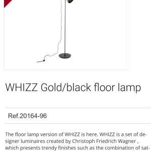 Lampadar / Lampa de podea design modern WHIZZ auriu/negru 91897 universul-luminii.ro