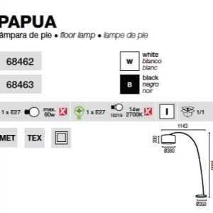 Lampadar, lampa de podea Papua 68462 51437 universul-luminii.ro