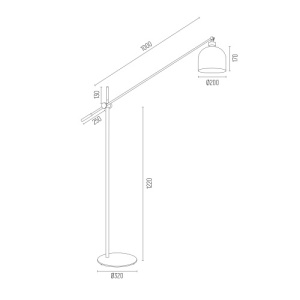 Lampadar / Lampa de podea reglabila design modern DETROIT verde 103627 universul-luminii.ro