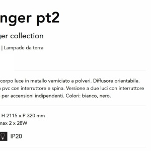 Lampadar/Lampa de podea stil minimalist Ginger pt2 negru 165337 universul-luminii.ro