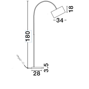 Lampadar / Lampa de podea tip arc SAMA alb NVL-9401653 - Img 7