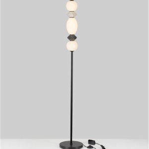 Lampadar LED decorativ ceramica gri, alb, PALLINA 244937 universul-luminii.ro