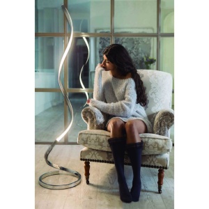 Lampadar LED design modern minimalist NUR argintiu crom - Img 2
