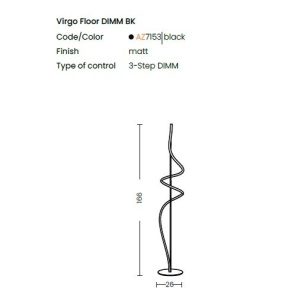 Lampadar LED design modern VIRGO 3-STEP DIMM - Img 2