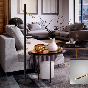 Lampadar LED dimabil design modern Varas negru/auriu 84937 universul-luminii.ro