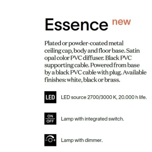 Lampadar LED minimalist ESSENCE PT ROUND NERO 3000K - Img 3