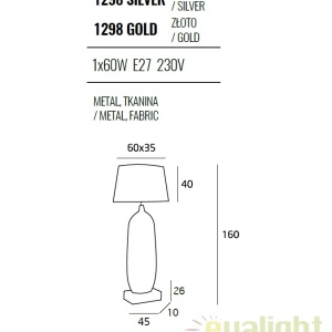 Lampadar lux / Lampa de podea design elegant CLASS argintiu 1298C SILVER MX 55957 universul-luminii.ro