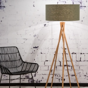 Lampadar realizat din materiale naturale, durabile si ecologice, KILIMANJARO/F verde 44887 universul-luminii.ro
