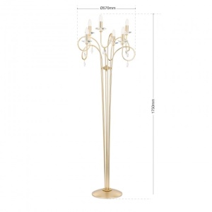 Lampadar stil clasic cu cristale Swarovski Giada auriu mat 178897 universul-luminii.ro