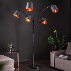 Lampadar tip arc cu 5 brate Levels negru/ auriu - Img 6