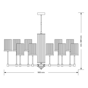 Lustra 10 brate moderna realizata manual Empoli Ryfel 86717 universul-luminii.ro
