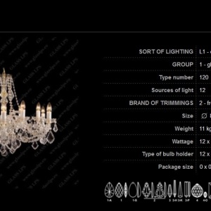 Lustra 12 brate cristal Bohemia L11 120/12/2 173777 universul-luminii.ro