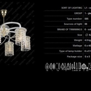 Lustra 6 brate cristal Bohemia L11 085/06/6 - Img 4