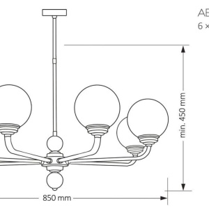 Lustra 6 brate moderna realizata manual Abano 78847 universul-luminii.ro