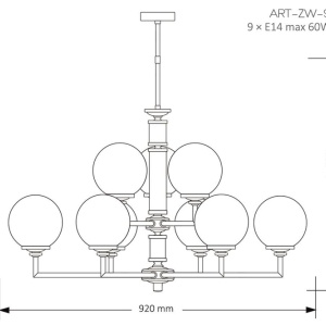 Lustra 9 brate moderna realizata manual Artu Glass 78987 universul-luminii.ro