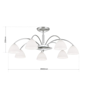 Lustra aplicata 7 brate elegant design modern OPALDESIGN, satin - Img 7