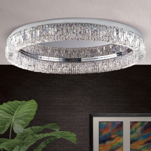 Lustra aplicata cristal Schöler XXL design modern de lux Ring 107cm chrome plated 95847 universul-luminii.ro