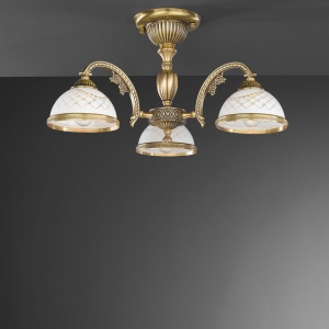 Lustra aplicata cu 3 brate clasic design italian din alama, sticla 7002 RA-PL. 7022/3 102177 universul-luminii.ro