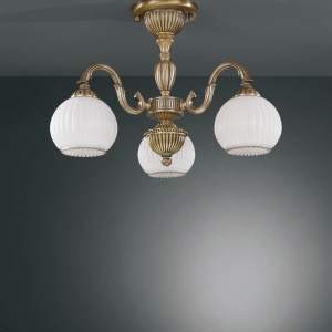Lustra aplicata cu 3 brate clasic design italian din alama, sticla 9200 RA-PL. 9220/3 102417 universul-luminii.ro
