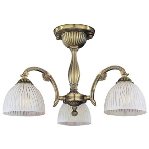 Lustra aplicata cu 3 brate clasica design italian din alama, sticla 5650 RA-PL. 5670/3