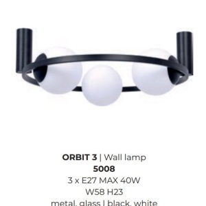 Lustra aplicata cu 3 surse de lumina ORBIT - Img 2