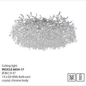 Lustra aplicata design magnific, crom, diametru 80cm, RICICLE - Img 2