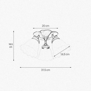Lustra aplicata din alama design italian Glass Bell 3L - Img 3