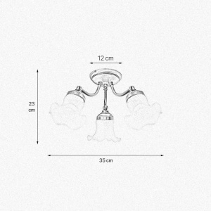 Lustra aplicata din alama design italian Glass Bell 3L - Img 3
