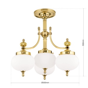Lustra aplicata eleganta stil clasic Nostalgie 4L alama lucios/opal 163807 universul-luminii.ro