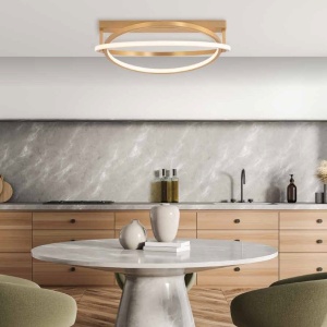 Lustra aplicata LED cu doua inele mobile Ceiling auriu, L-60cm - Img 4