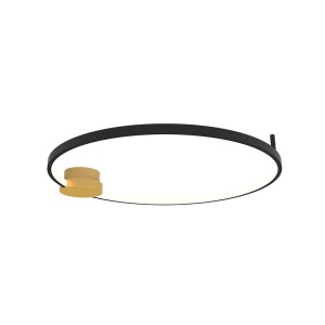 Lustra aplicata LED design inelar Ring negru, 60cm - Img 1