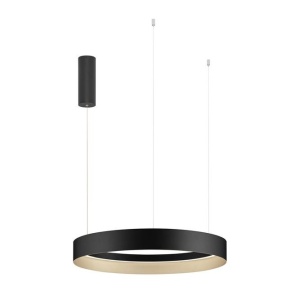 Lustra circulara aluminiu negru/auriu LED CCT LUMIA 60cm