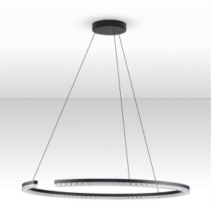 Lustra circulara aluminiu negru GREAMY D-85cm 623257 universul-luminii.ro