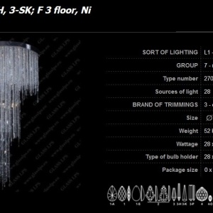 Lustra cristal Bohemia L17 270/28/3-H, 3-SK, F 3 floor 109347 universul-luminii.ro