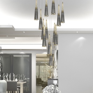 Lustra cristal Bohemia, Pendul deosebit design LUX AMADEUS 01-CH - Img 7
