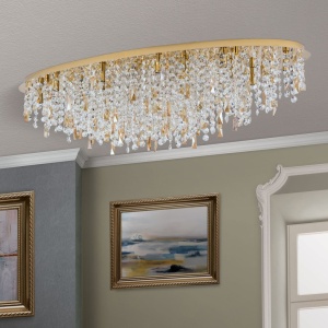 Lustra cristal K9 design elegant de lux CRYSTALRIVER aurie 156537 universul-luminii.ro