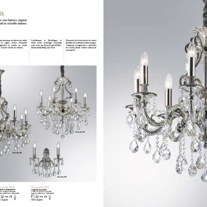 Lustra cristal Venezian diam. 62cm GIOCONDA SP6 ARGENTO 044927 173827 universul-luminii.ro