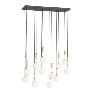 Lustra cu 12 pendule Ero XII Auriu 80x25 - Img 4