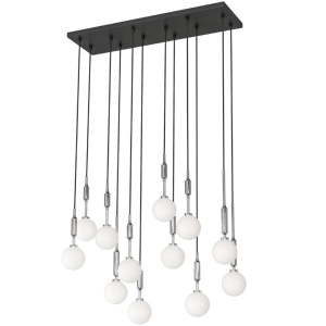 Lustra cu 12 pendule Ero XII Crom 80x25 - Img 2