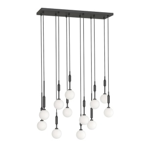 Lustra cu 12 pendule Ero XII Negru 80x25