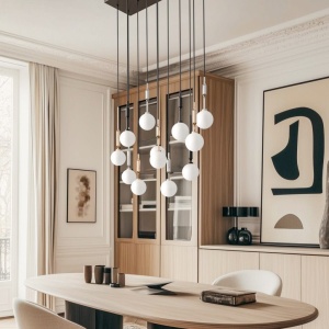 Lustra cu 14 pendule Ero XIV Multicolor 80x25 - Img 2