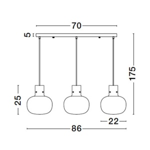 Lustra cu 3 pendule design modern CINZIA 104257 universul-luminii.ro