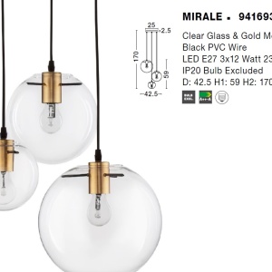 Lustra cu 3 pendule design modern MIRALE 75267 universul-luminii.ro
