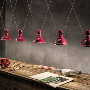 Lustra cu 3 pendule design retro realizata manual din ceramica INDUSTRIAL 216827 universul-luminii.ro