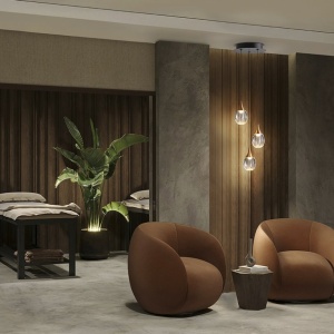 Lustra cu 3 pendule LED design modern Corina negru/ cupru 189967 universul-luminii.ro