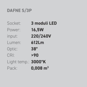 Lustra cu 3 pendule LED slim DAFNE alb, negru sau auriu 149697 universul-luminii.ro
